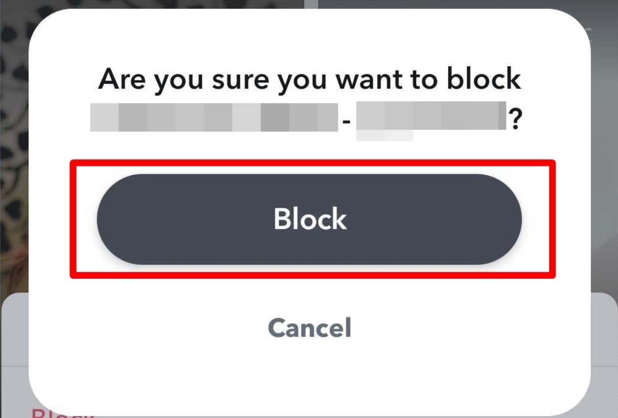 Block on Snapchat
