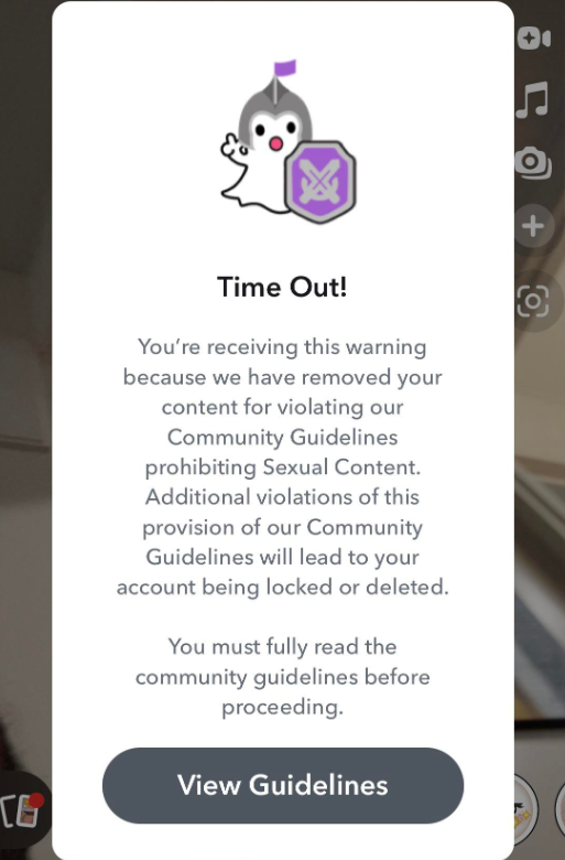 Posting inappropriate content on snapchat
