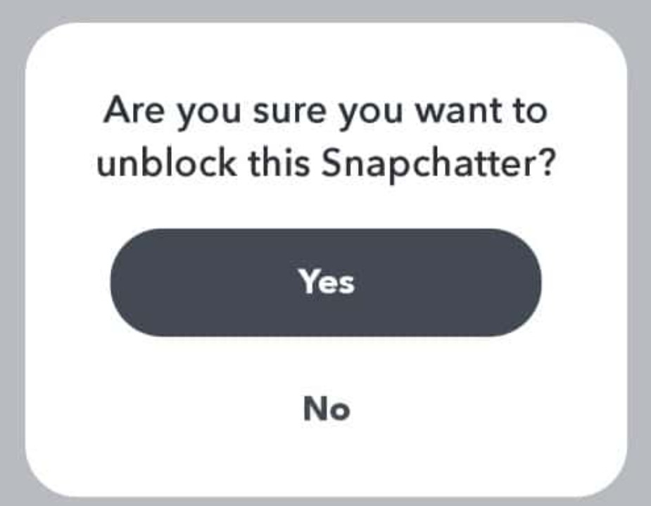 Unblock on Snapchat