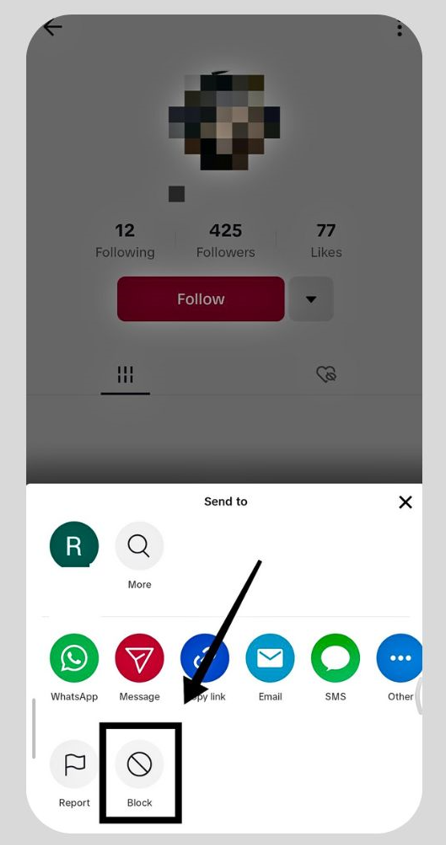 Block Someone on TikTok on mobile
