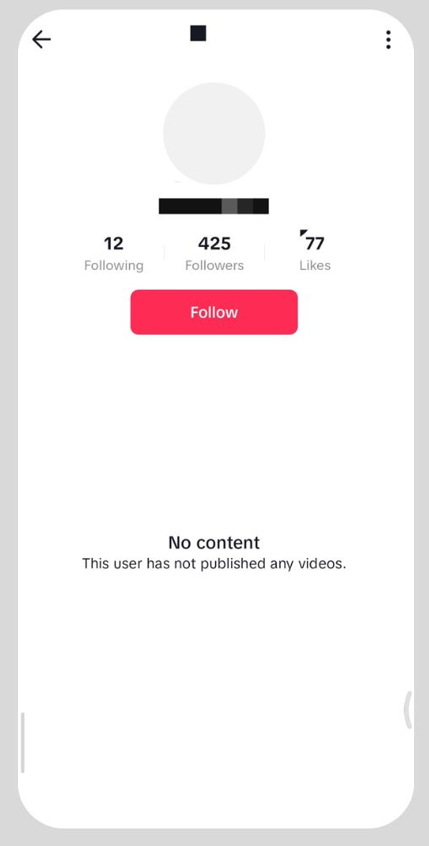 Tell if Someone Blocked You on TikTok Checking the profile for missing information