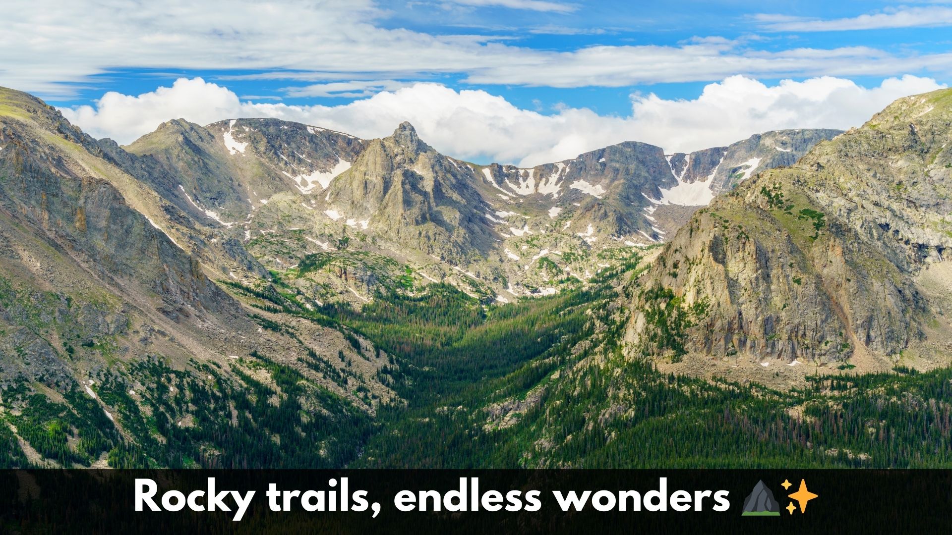 Captions for Iconic Colorado Rocky Mountain National Park 