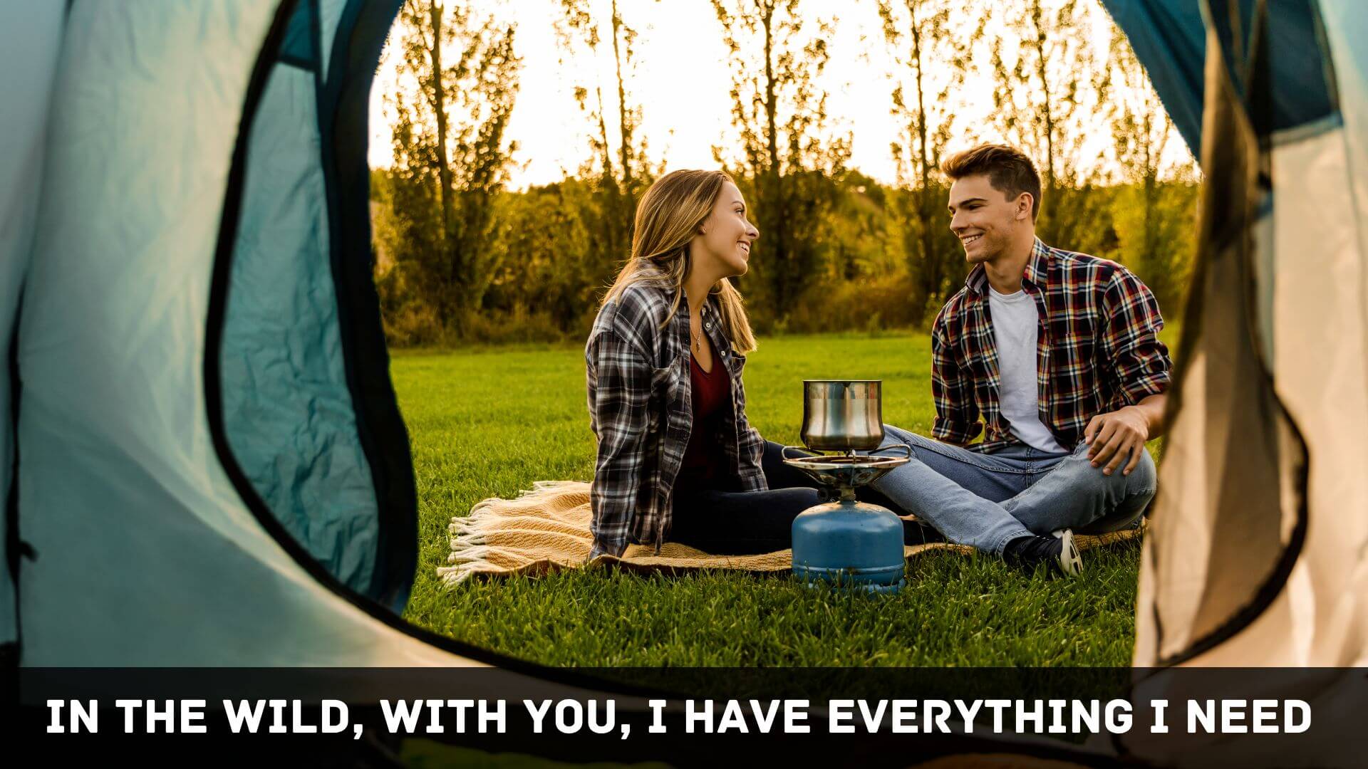 Romantic Captions for Couples Camping 